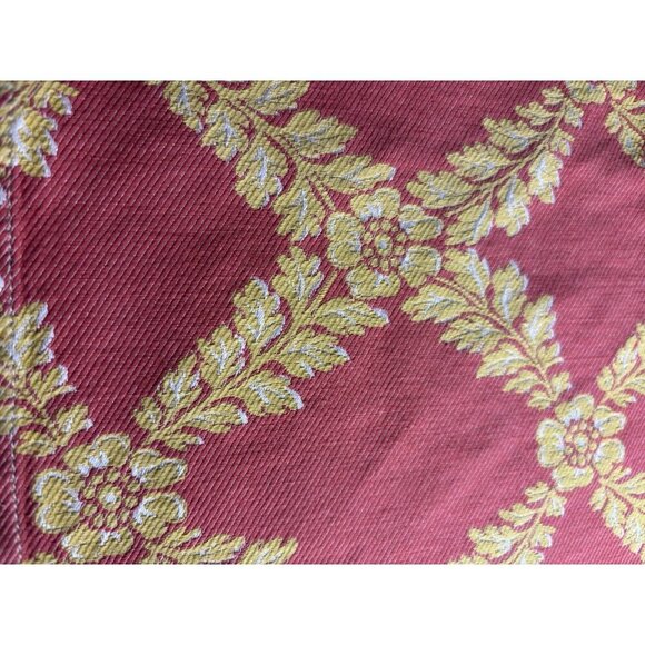 4 Cotton Damask FRETTE Gold Red Colored Cloth Napkins ITALY Leafy Florals - Picture 5 of 8